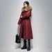 Women's Detachable Rabbit Fur Parka Coat, Knee-Length & Ankle-Length Winter Jacket With Hood, Windproof Outerwear For Extreme Cold (M-XXXL), Wine Red_voghion.com