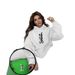 Conjunto de sudadera con capucha y pantalón deportivo oversize para mujer – Chándal estampado A20 (Blanco/Verde, Blanco/Marrón, Blanco/Naranja, S-XXL)_voghion.com