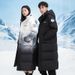 Winter New Snow Mountain Gradient Thickened Warm Long Loose Hooded Men And Women's Matching White Duck Down Jacket_voghion.com