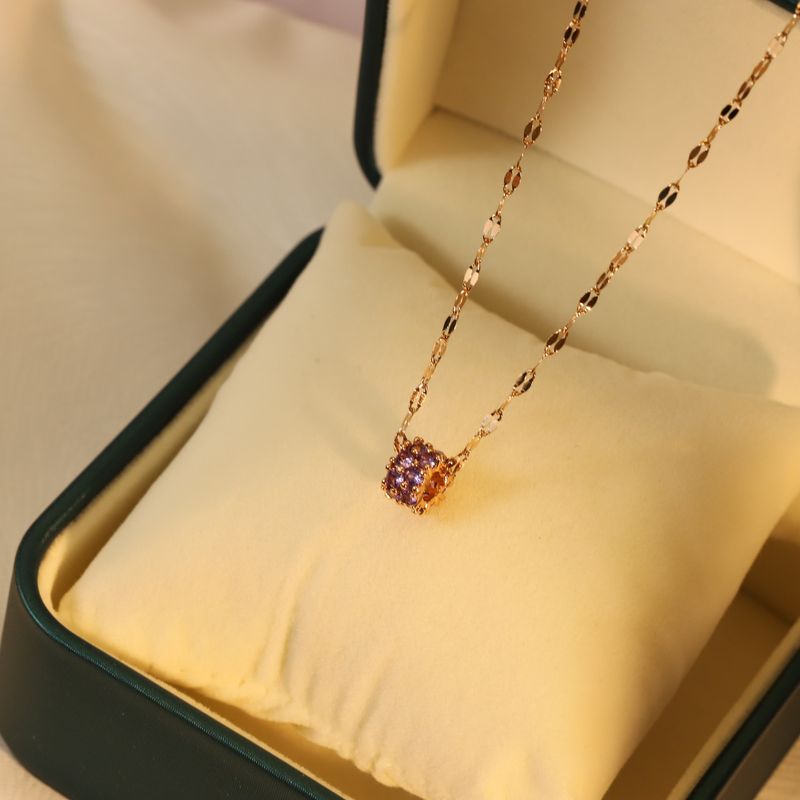 Collana con diamanti a doppia fila per donna, versione coreana, collana con ciondolo a forma di collana Sen_voghion.com
