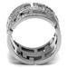 TK3105 - High polished (no plating) Stainless Steel Ring with Top Grade Crystal in Clear_voghion.com