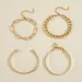 Braccialetti con ciondoli di alto livello Set di 4 pezzi per donne Bracciale alla moda con graffetta/cubano/figaro/catena aperta_voghion.com