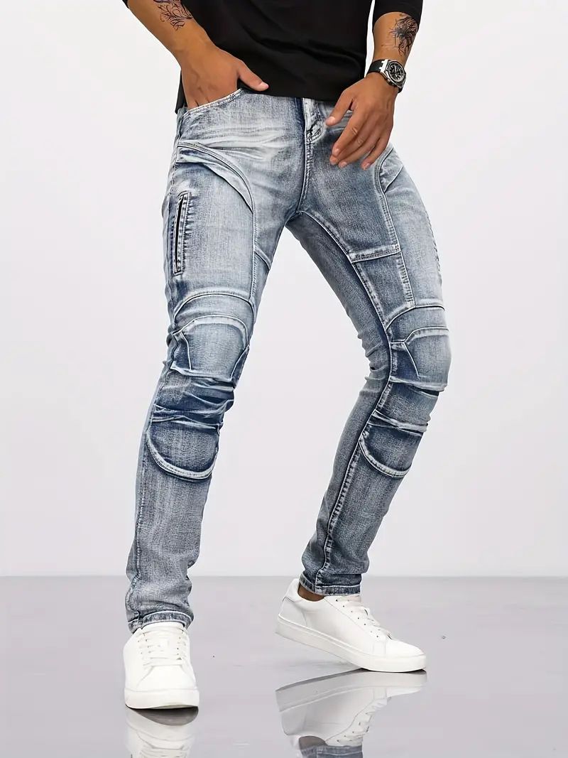 Abbigliamento maschile Jeans da motociclista Strictly Selected Good Goods Pantaloni da ciclista elastici da uomo Jeans da motociclista resistenti agli strappi in Kevlar_voghion.com