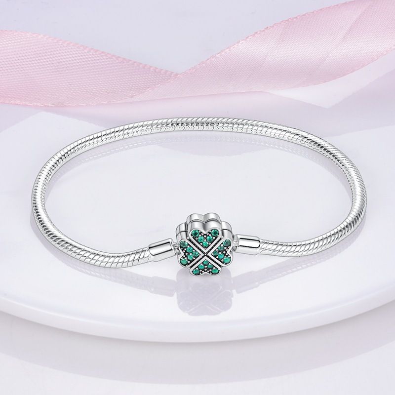 Original Copper Plated S925 Silver Bracelet Four Leaf Clover Dream Catcher Snake Bone Chain Pan Jiadora Bead Pendant_voghion.com