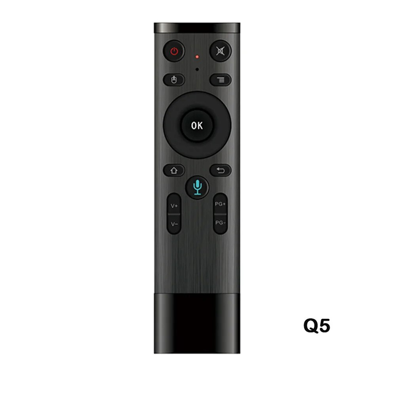 Q5 Air Mouse 2.4G Wireless Voice Remote Control Gyroscope Controller with USB Receiver for Projector Smart TV_voghion.com