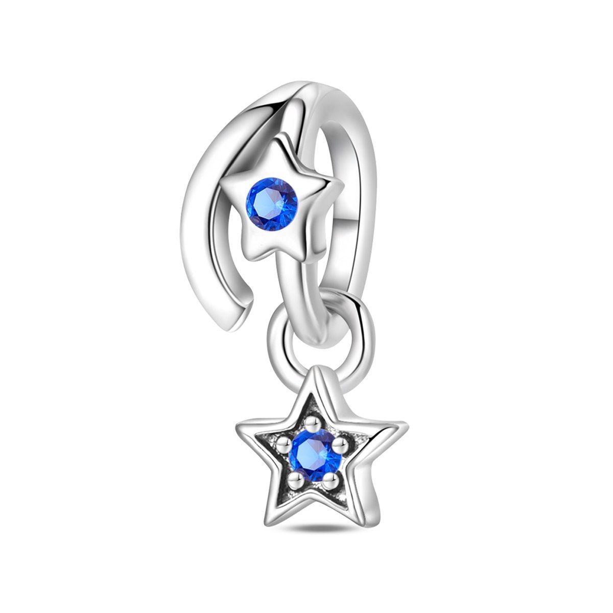 Shooting Star Bead Charm, Genuine Sterling Silver Beads Charm_voghion.com