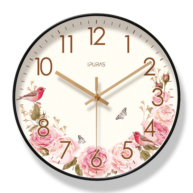 Yipula 6730 Wall Living Room Simple Pastoral Fashion Home Silent Sweep Second Quartz Clock_voghion.com