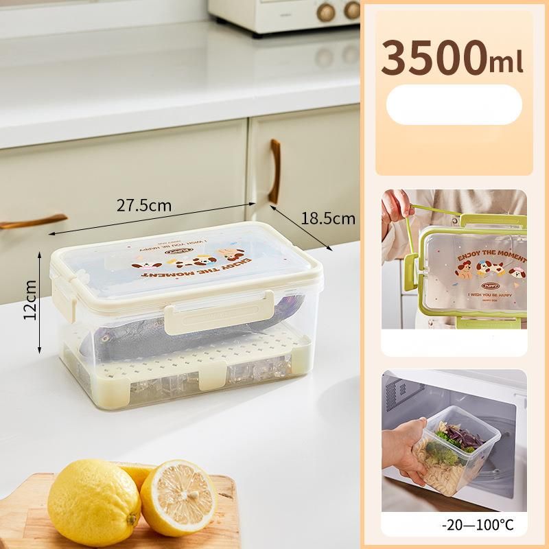 Contenitore per il pranzo in plastica per alimenti, riscaldabile a microonde, per studenti e impiegati, con contenitore rettangolare sigillato._voghion.com