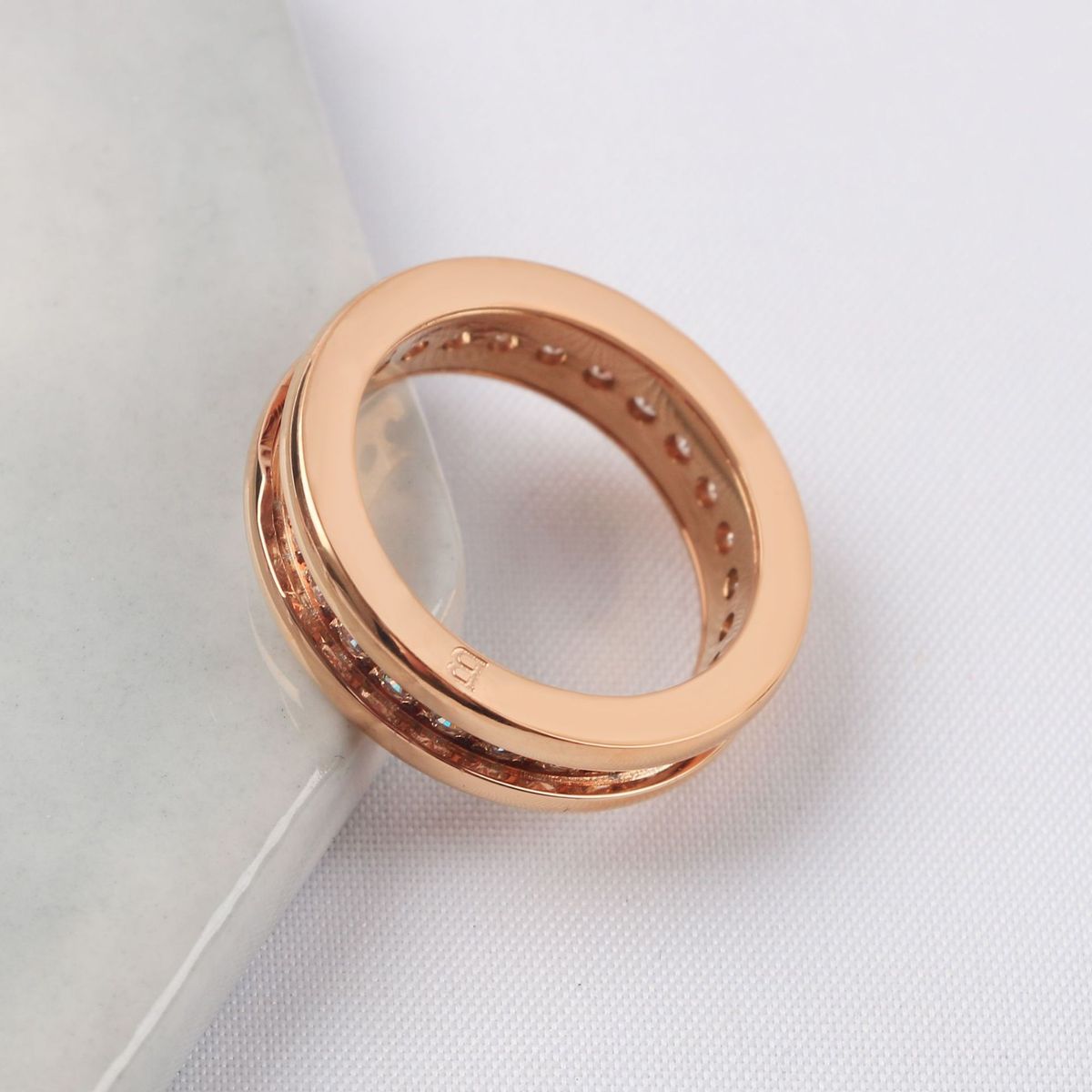 Vollkristalle Paar Titan Stahl Band Männer und Frauen Ring_voghion.com