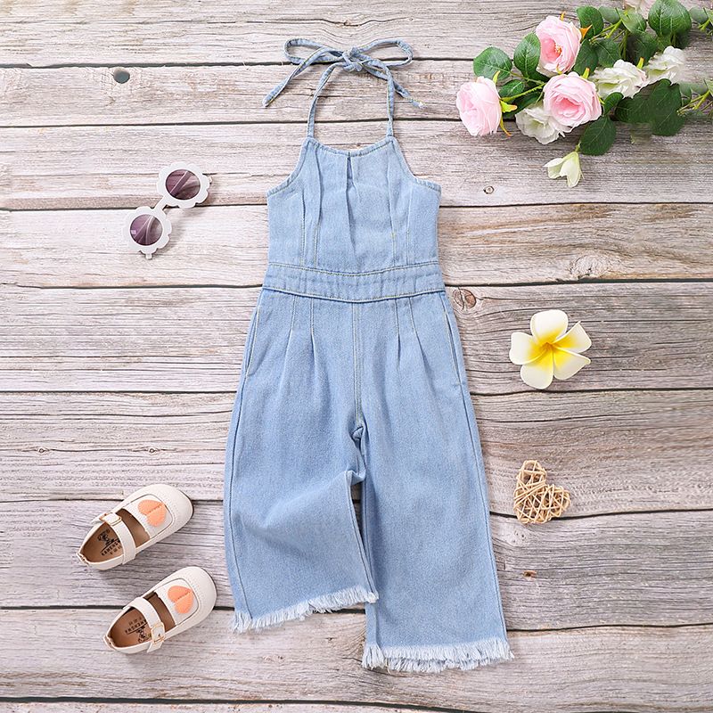 Îmbrăcăminte pentru bebeluși, vară, fete, salopete din denim, vestă pentru copii, pantaloni scobiți, tendință la modă_voghion.com