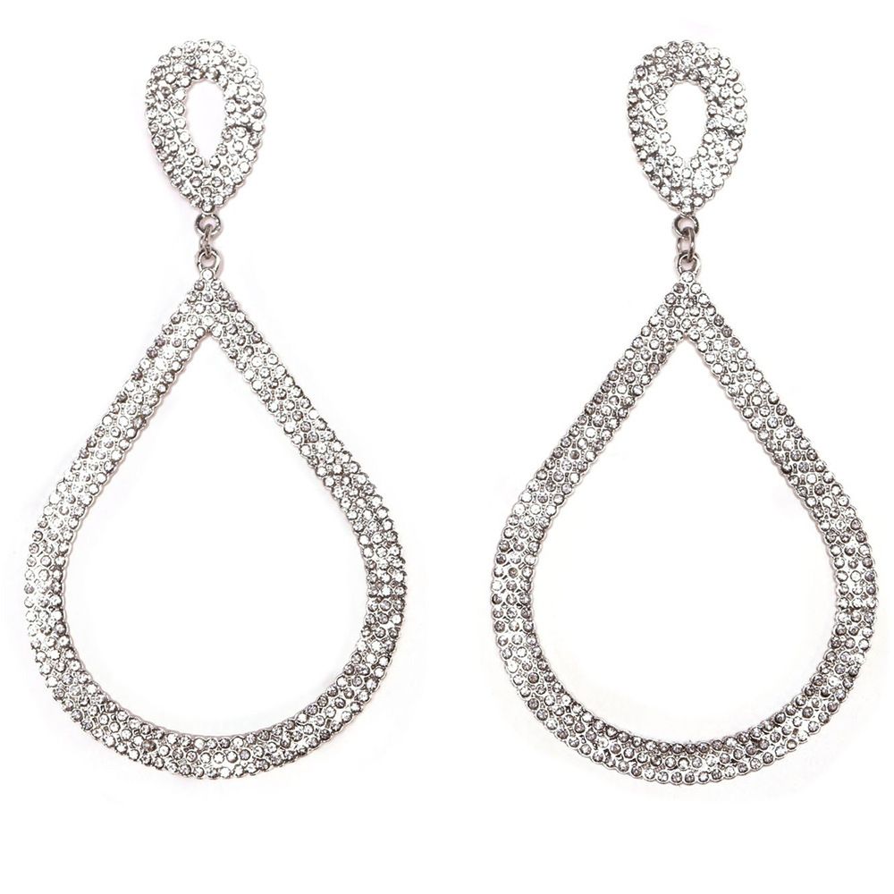 New Fashion Accessories for Women: Hollow out with Diamond Droplets and Crystal Earrings_voghion.com