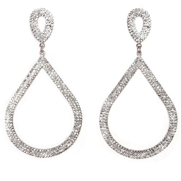New Fashion Accessories for Women: Hollow out with Diamond Droplets and Crystal Earrings_voghion.com