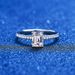 S Pure Silver Four Claw Emerald Radian Cut Wedding Moissanite Diamond Ring Female_voghion.com