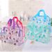 Borse portaoggetti in PVC con finitura floreale, borsa da toilette trasparente, borsa da viaggio portatile, borsa da toilette impermeabile, borsa portaoggetti di grande capacità_voghion.com
