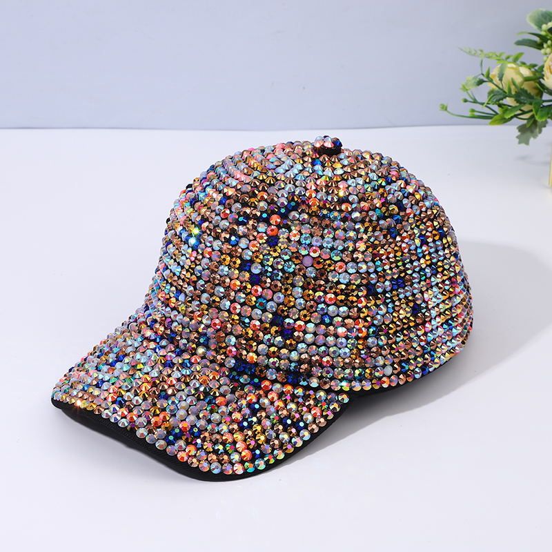 Handmade Studded Baseball Cap, Sparkling Water Diamond Cap_voghion.com