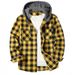 Pulse Cross-Border New Flannel Plaid European And American Size Double Pocket Hooded Shirt Men's Casual_voghion.com