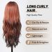 Auburn Wig For Women Reddish Brown Long Wavy Wig With Bangs Copper Red Cosplay Wig Natural Glueless Synthetic Curly Red Wig For Daily Party Use Soft_voghion.com