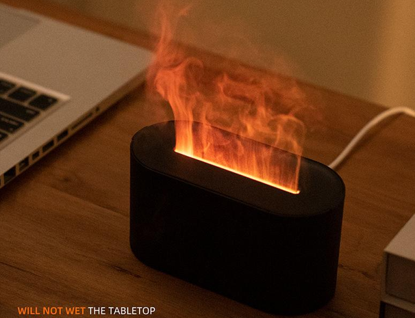 Aroma-Diffusor mit Flammeneffekt – Ultraschall-Luftbefeuchter mit LED für Schlafzimmer und Büro_voghion.com