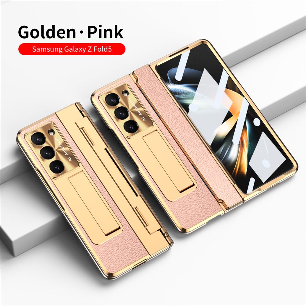Hinge Leather Phone Cae For Samung Galaxy Z Fold 5 5G Cover With S Pen Camera Screen Protection Shockproof Coque_voghion.com