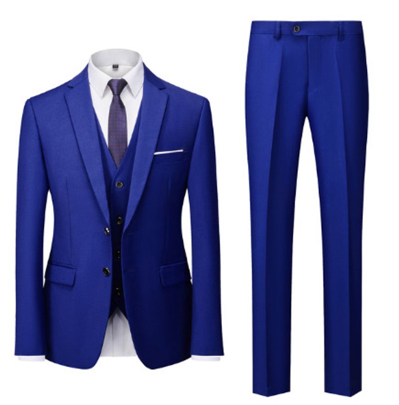 Men's suit Business casual suit three pieces bridegroom best man wedding banquet suit_voghion.com