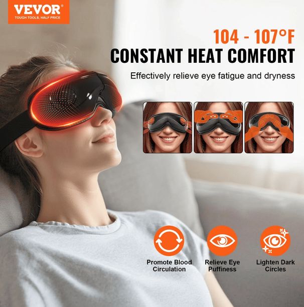 Heated Eye Massager Eye Care Device 5 Modes Bluetooth Music Foldable_voghion.com