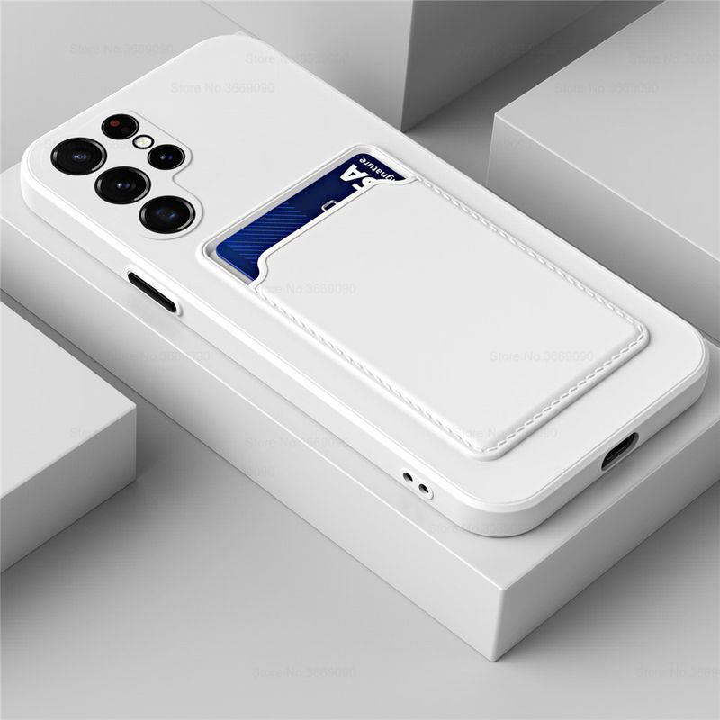 Porte-fente pour carte Coque antichoc en Silicone souple carré pour Samsung S22 Ultra Plus S 22 S22Ultra samung s 22ultra s22plus_voghion.com