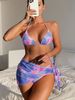 Women's Clothing Split Three Piece Skirt Style Tie Dye Ins Style Fast Bikini Outfit_voghion.com