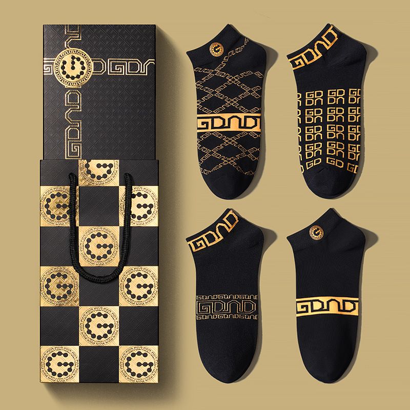 Gd Men's High-end Socks, Business White Deodorant Socks, Sweat Absorbing And Breathable Summer Sports Socks, Men's Socks_voghion.com