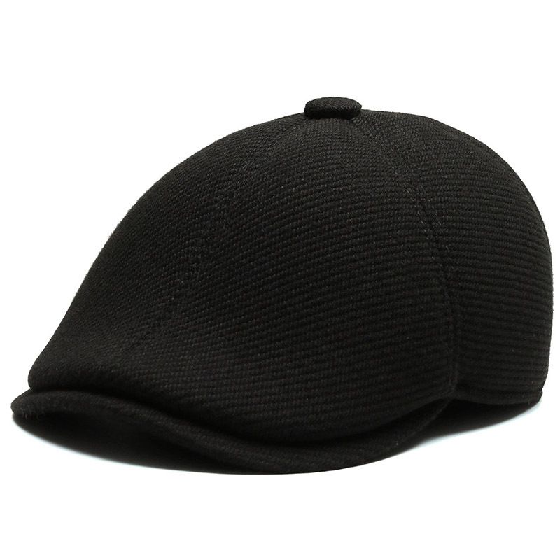 Herbst und Winter neue Männer mittleren Alters und ältere Männer verdickter Gehörschutz warmer Vorwärtshut Outdoor-Baskenmütze für alte Männer_voghion.com