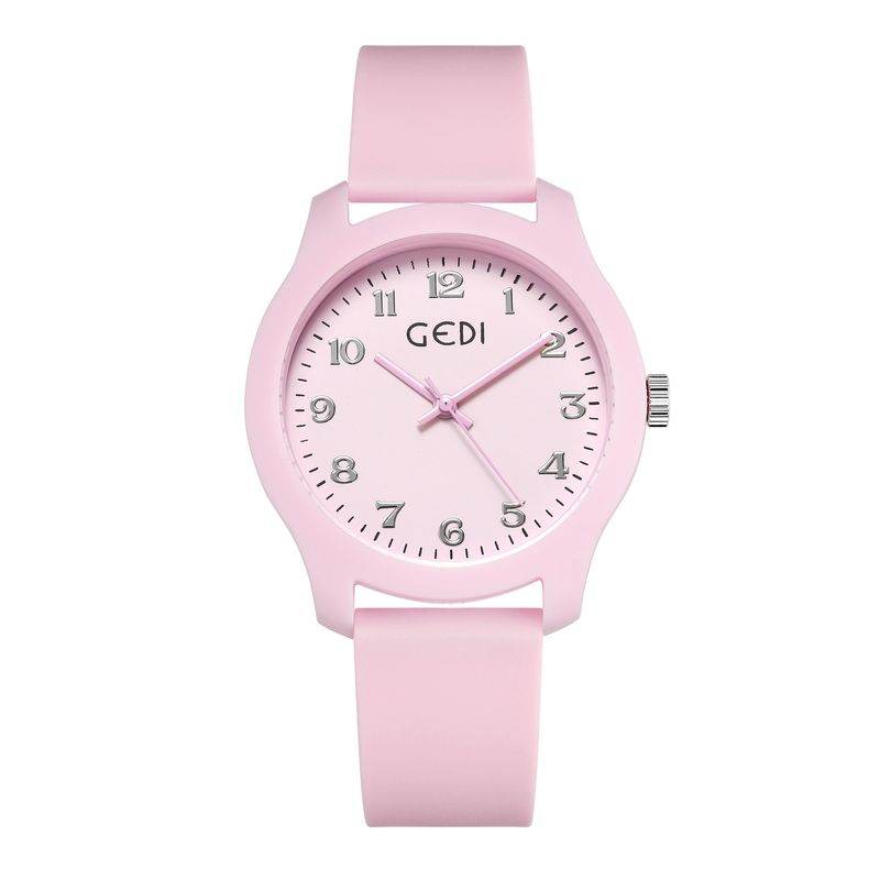 Gedi Minimalist Student Candy Color Niche Waterproof Silicone Women's Versatile Quartz Watch_voghion.com
