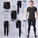 Set Fitness Sp Pantaloni attillati ad asciugatura rapida da uomo Maglia estiva a maniche corte Base di compressione per allenamento da corsa e basket_voghion.com