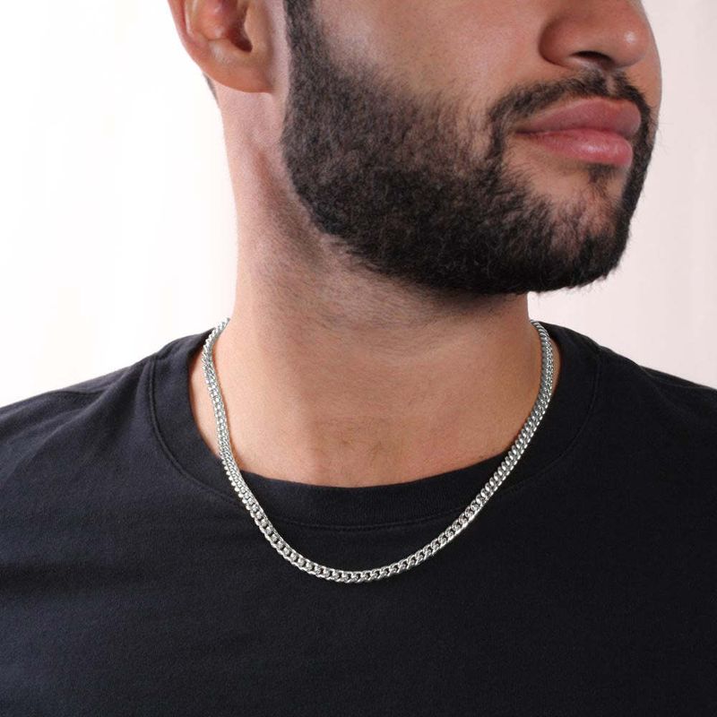 Nuova collana in acciaio inossidabile per uomo, catena cubana in acciaio al titanio, rotonda, lucida, gioielli hip-hop alla moda_voghion.com