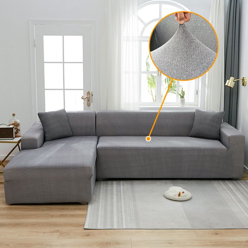 Milk silk solid color texture sofa cover elastic sofa cover all-inclusive universal full cover chaise longue sofa cover_voghion.com