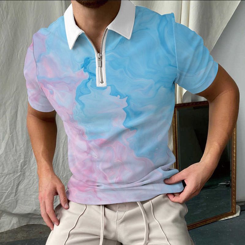 Cool Guy's Tide Brand T-Shirt 3D-bedrucktes Kurzarm-T-Shirt Hip Hop Street Herren-Poloshirt_voghion.com