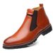 European Warm Series New Fashion Large Size Leather Slip-On Martin High Top Men's British Work Boots_voghion.com