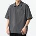 Kurzärmliges, dünnes, trendiges, lockeres Arbeits-T-Shirt mit halbem Reißverschluss für Herren_voghion.com
