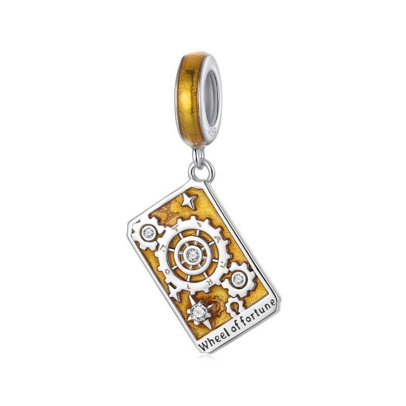 Tarot - The Wheel Of Fortune Pendant Charm Sterling Silver Charm, SCC3142_voghion.com