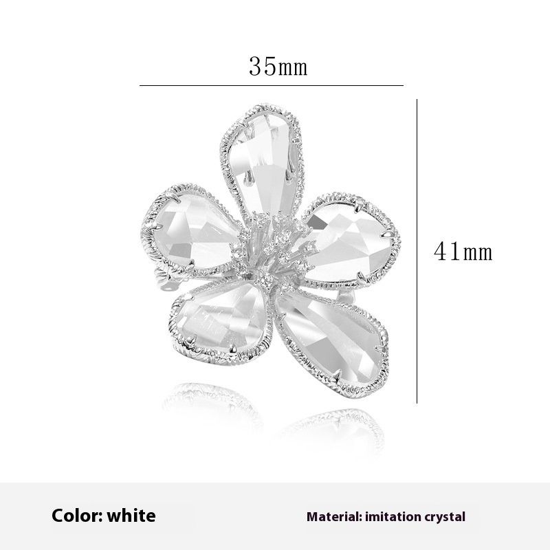 Breast fashionable trendy crystal flower brooch, women's pin buckle decoration, creative and versatile temperament_voghion.com