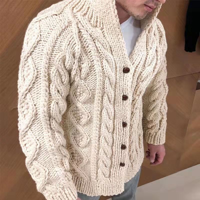 Nuovo maglione cardigan 2025, resistente, a maniche lunghe, con collo alto, in maglia jacquard, casual, abbigliamento da uomo_voghion.com