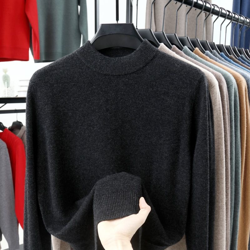 Maglione lavorato a maglia casual di base premium Tongxiang Puyuan Woolen 100 Pure da uomo autunno e inverno con collo alto_voghion.com