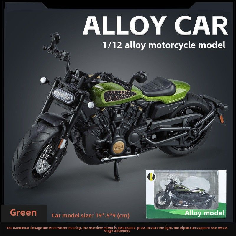 Modelo de motocicleta de liga leve 1:12 com luzes, presente de aniversário para dia dos namorados, coleção de enfeites_voghion.com