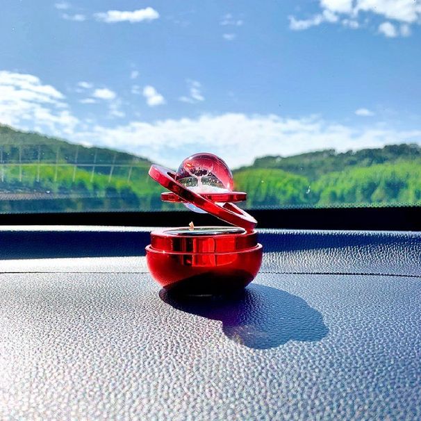 Hochwertiges, personalisiertes Solarauto mit Doppelringaufhängung und rotierender Aromatherapie, lang anhaltendes Licht_voghion.com