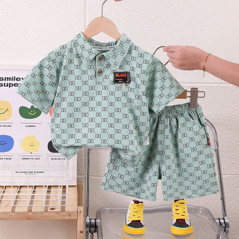 Ragazzi Set Thin 2023 New Western Style Baby Street Blast manica corta moda estiva casual per bambini belli_voghion.com