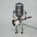 Cross-border hot Metal Microphone Robot Metal Microphone guitar with light home decoration_voghion.com