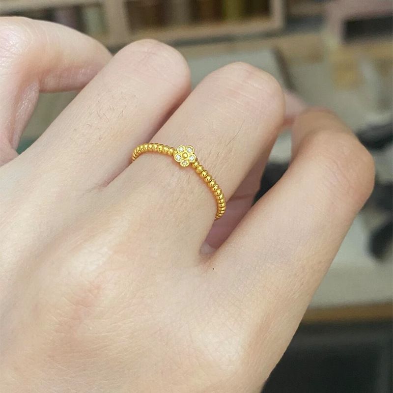 Anello impilabile versatile di alta qualità con perline di abaco, fiore di denaro, gioielli di alta qualità per le mani_voghion.com