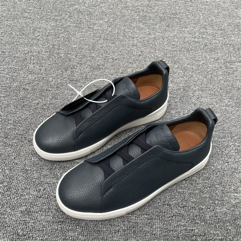Neu Pure Original Neue Pure Original Z Marke Keine-Krawatte männer Sneakers Echtes Leder Low-Top Weiß Faul Elastische Band slip-On Fahren Schuhe_voghion.com