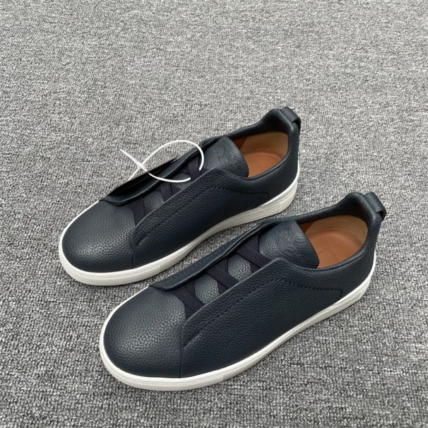 Neu Pure Original Neue Pure Original Z Marke Keine-Krawatte männer Sneakers Echtes Leder Low-Top Weiß Faul Elastische Band slip-On Fahren Schuhe_voghion.com