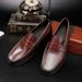 Slip-On-Loafer mit Lederlaufsohle für Herren, lässige Lederschuhe für Herren im britischen Stil, Retro-Washed-Bean-Schuhe_voghion.com