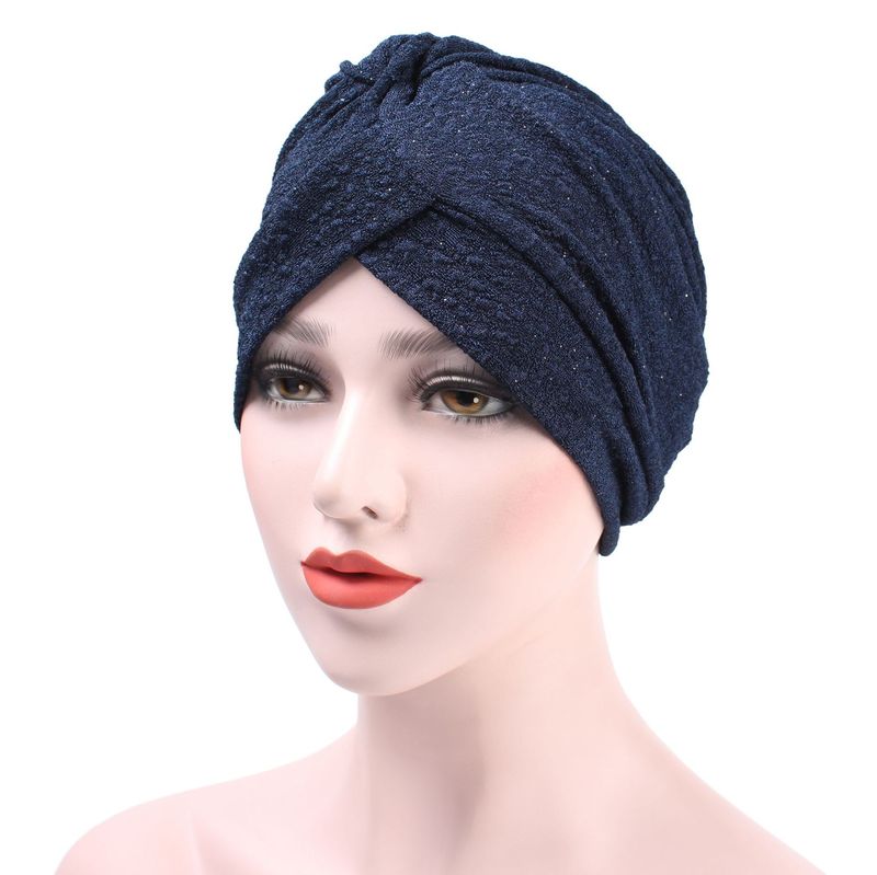  Goldgesprenkelter einfarbiger schlichter muslimischer Turban-Indianerhut, 8 Farben auf Lager_voghion.com