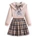 JK Set autentico autunno nuovo studente uniforme scolastica stile accademia gonna plissettata ragazze stile occidentale set due pezzi_voghion.com